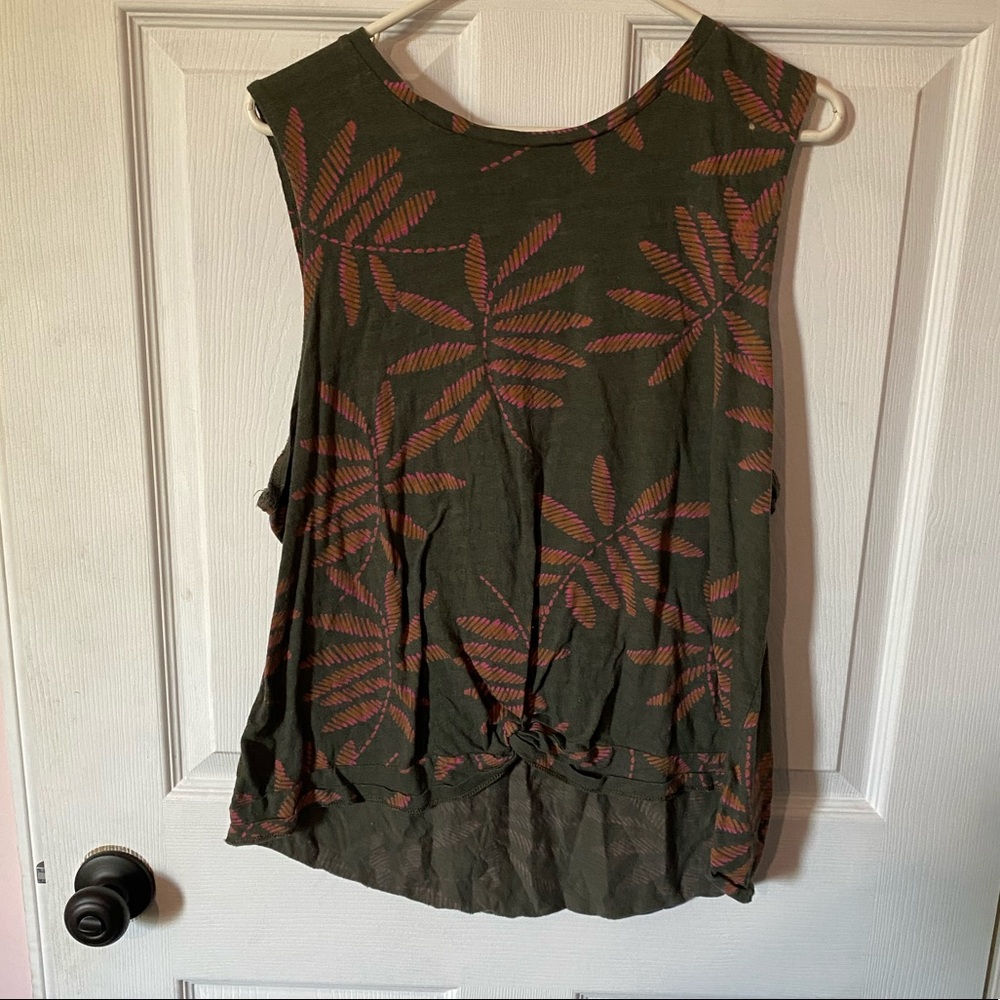 Green Tank with Tie up Front